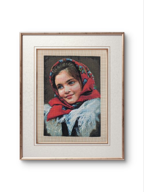 Cross-stitch Romanian girl (tarancuta)